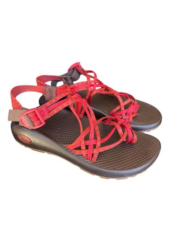 Chaco Shoes - Chaco ZX3 Red Garden Peach Toe Loop Sandal Women size 8